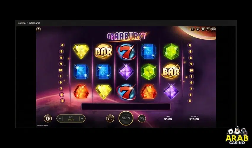 Playing Starburst slot on Betfinal Casino gambling