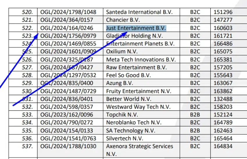 Screenshot clearly showing the Verification of Lucky Dreams Casino license on Curacao Register