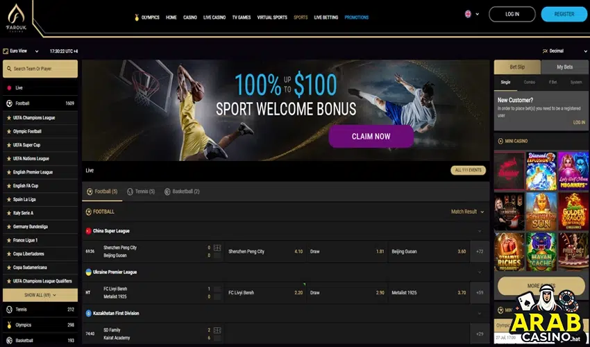 Sports Betting at Farouk Casino