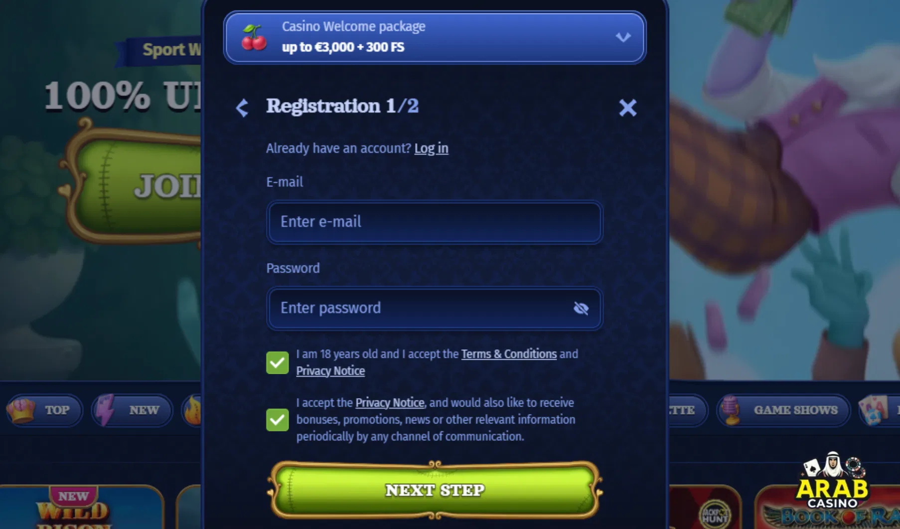 How to create your account at Casombie Casino