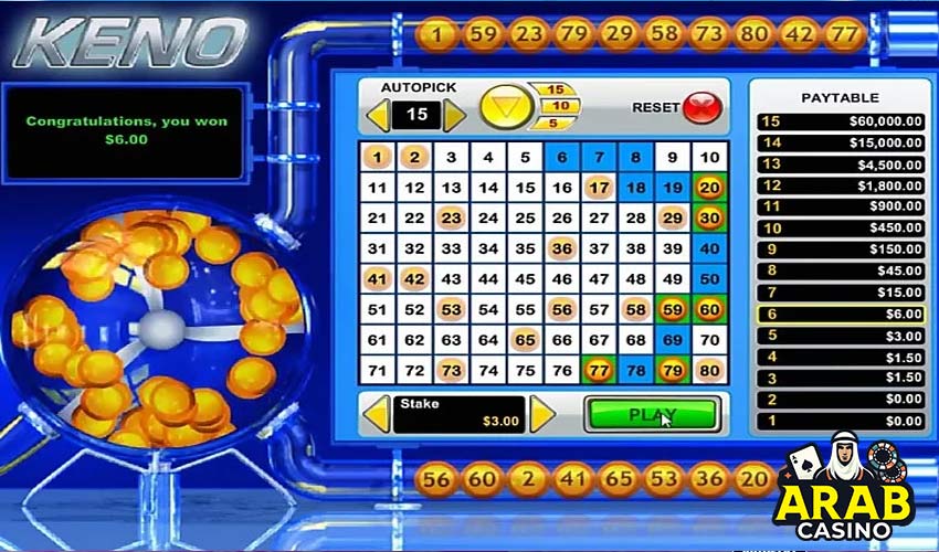 Keno casino game