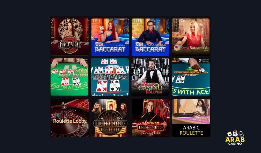 BetAndPlay Table games and live casino