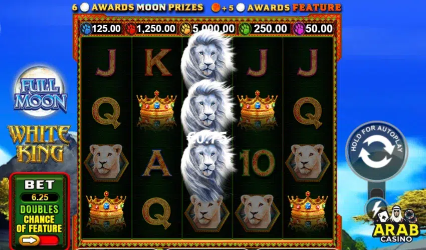 Playing Full Moon White King on Royals Casino