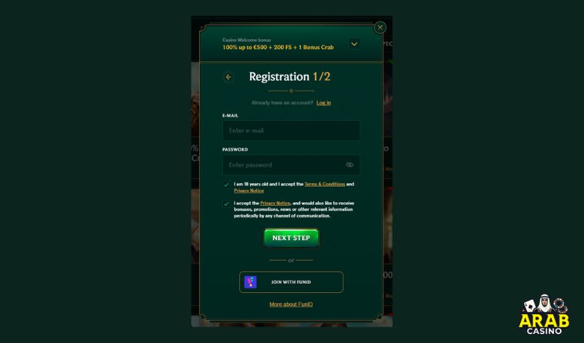 How To Register at Casinia Casino