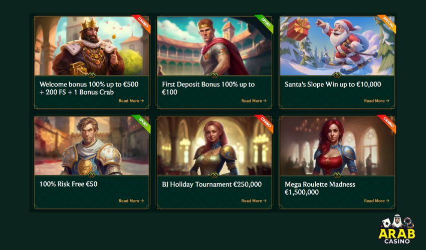 Rمراجعة المكافآت والعروض الترويجية في كازينو Casinia