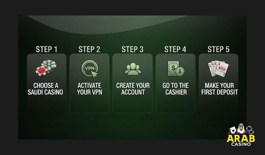 Saudi Arabia Online Casinos steps to play