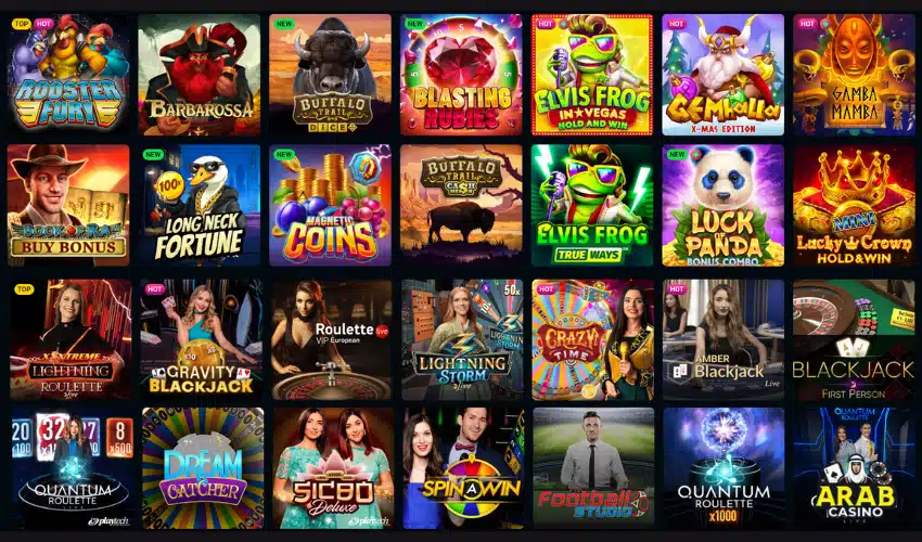 The screenshot shows casino games including slots and live titles at Spinsup