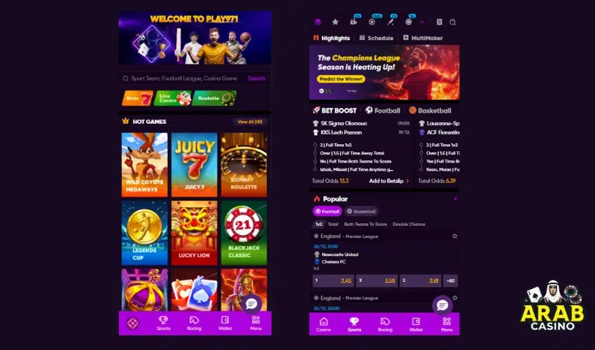 Play971 mobile casino experience